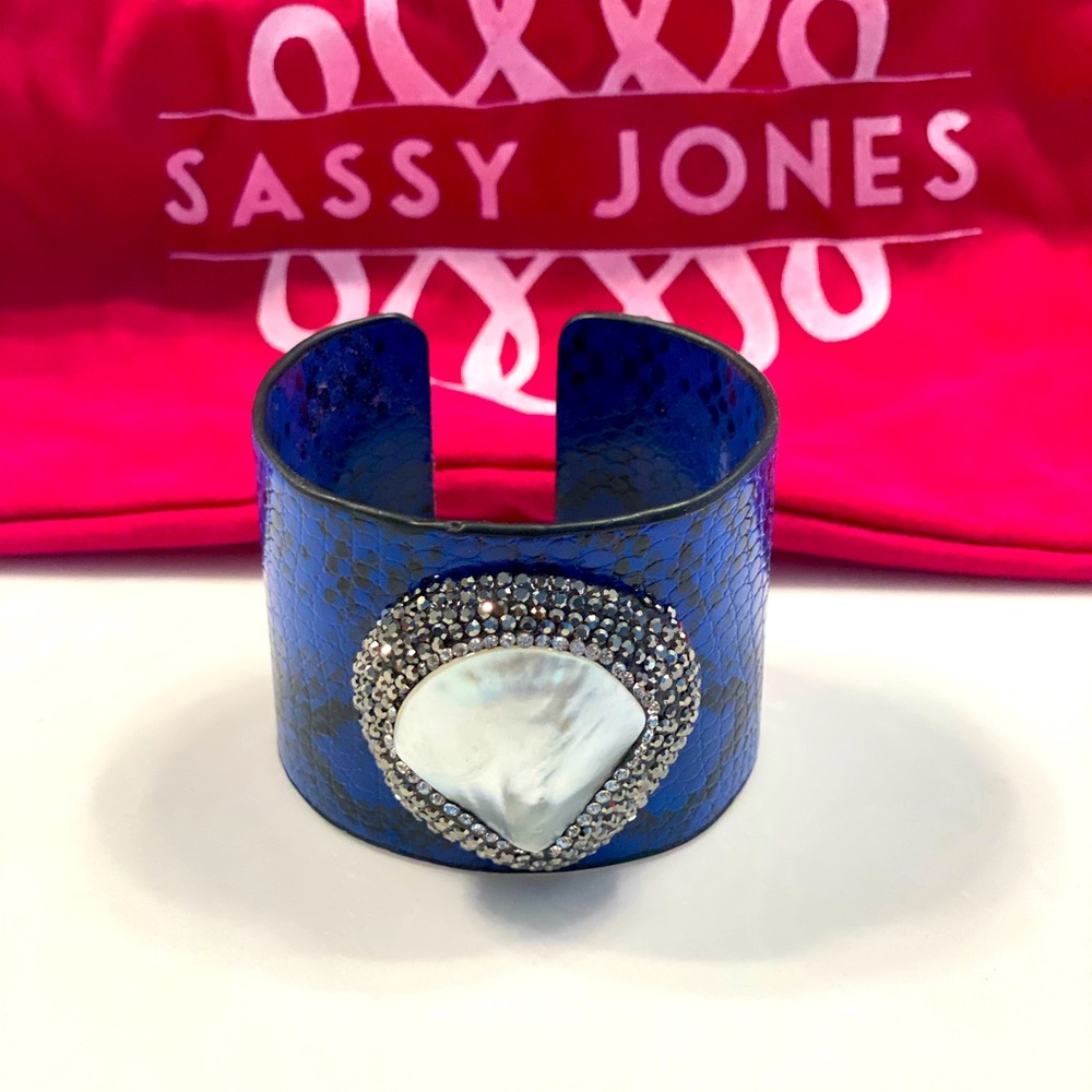 Tizani blue snakeskin adjustable bracelet